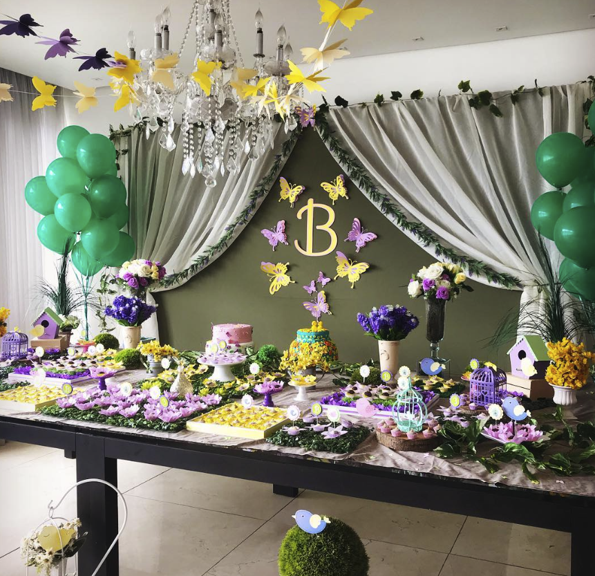 Decoração temática da festa Jardim da Bianca